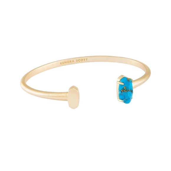 KENDRA SCOTT VADA BRACELET BLUE TURQUOISE CUFF - BRAND NEW WITH TAG, NO BOX - Picture 2 of 6